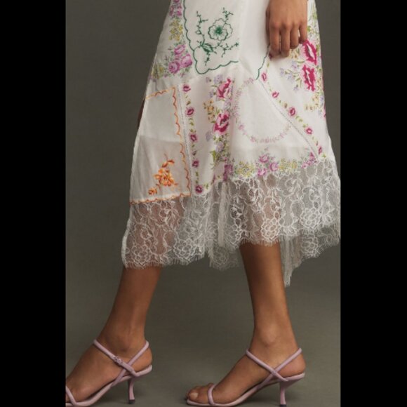 Brand New By Anthropologie Heirloom Bias-Cut Midi Skirt - Picture 3 of 8